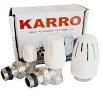Компл кранів радіаторних кутов з термоголовкою KARRO KR-5301 (20)