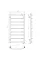 Рушникосушка Трапеція 500х1000 Deffi з полицею (Хром, нижнє підкл)