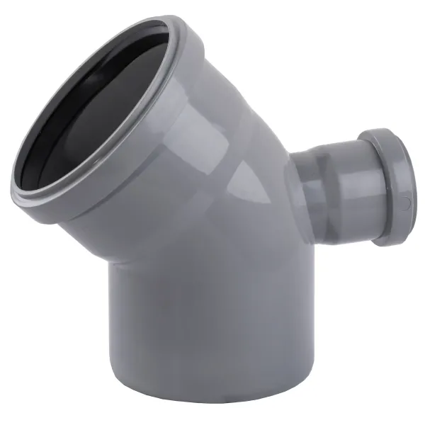 Коліно VSplast 110/45 з відводом 50мм (горизонтальне)