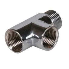 Трійник для тена рушникосушки 1/2" ВВ (нікельований)
