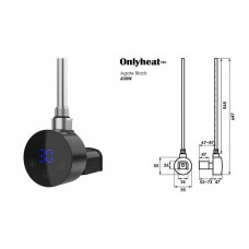 Тен Pro Onlyheat Onyx Black 0.6 кВт 1/2