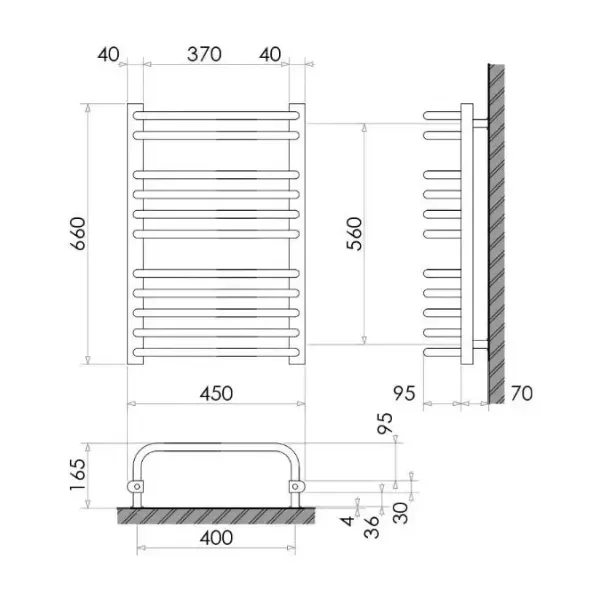 Рушникосушка 660х450 /319Вт Heizung
