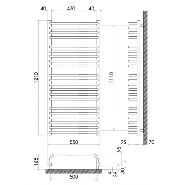 Рушникосушка 1210х550 /665Вт Heizung