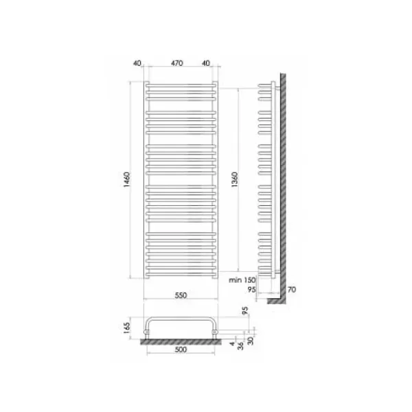 Рушникосушка 1460х650 /815Вт Heizung