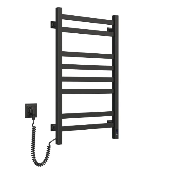 Рушникосушка електрична Авангард 480х800 ЧОРНА  Sensor (Ліва, 152Вт)