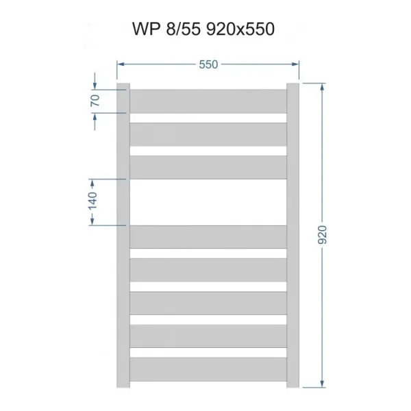 Рушникосушка Париж 920*550 ЧОРНА /698Вт/Heizung