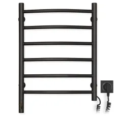 Рушникосушка електрична Камелія 480х600 Чорна Sensor  (Права,107 Вт)