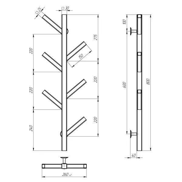 Електрична рушникосушка Kir 800 Deffi (Біла)