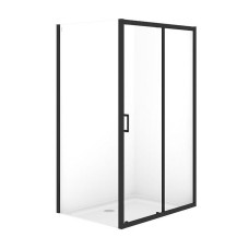 Душова кабіна прямокутна Cersanit Brasco 120×90×190 без піддону, розсувні двері, профіль чорний, S168-016