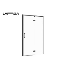 Двері душової кабіни Cersanit Larga 120х195 розпашні правосторонні, профіль чорний