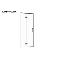 Двері душової кабіни Cersanit Larga 90х195 розпашні, лівосторонні, профіль чорний
