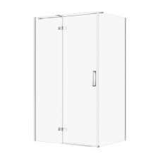 Душова кабіна прямокутна Cersanit JOTA 120х90х195 з розпашними дверми, лівостороння, прозоре скло, профіль хром