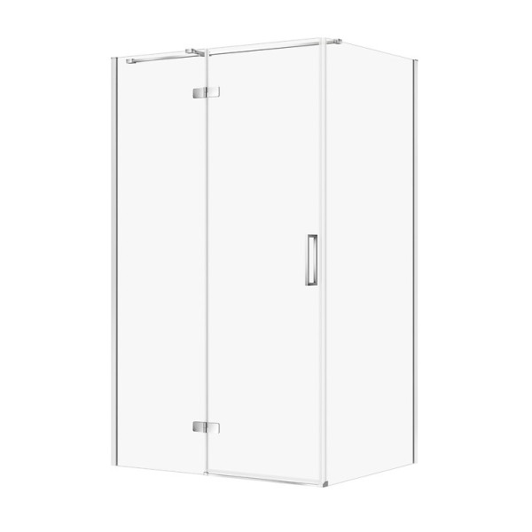 Душова кабіна прямокутна Cersanit JOTA 120х90х195 з розпашними дверми, лівостороння, прозоре скло, профіль хром