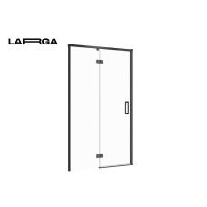 Двері душової кабіни Cersanit Larga 120х195 розпашні лівосторонні, профіль чорний