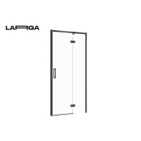 Двері душової кабіни Cersanit Larga 100х195 розпашні правосторонні, профіль чорний