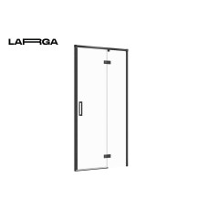Двері душової кабіни Cersanit Larga 100х195 розпашні правосторонні, профіль чорний