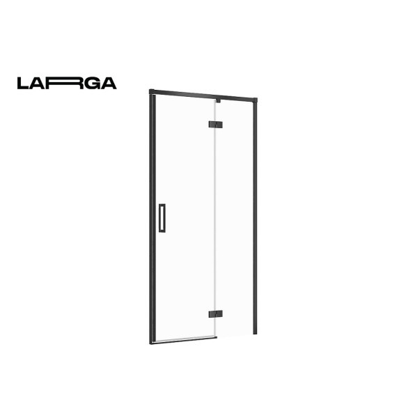 Двері душової кабіни Cersanit Larga 100х195 розпашні правосторонні, профіль чорний