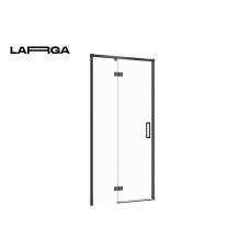 Двері душової кабіни Cersanit Larga 100х195 розпашні лівосторонні, профіль чорний