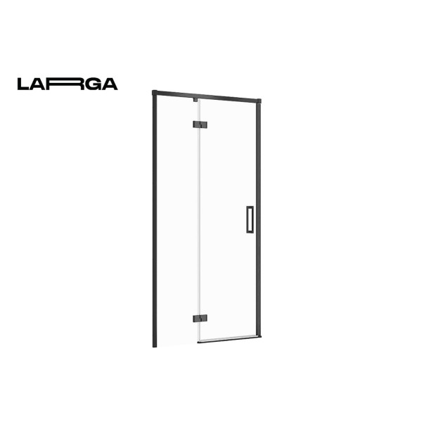 Двері душової кабіни Cersanit Larga 100х195 розпашні лівосторонні, профіль чорний