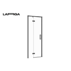 Двері душової кабіни Cersanit Larga 80х195 розпашні, лівосторонні, профіль чорний