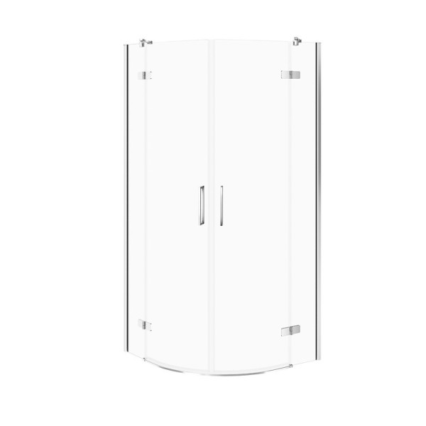 Душова кабіна напівкругла Cersanit JOTA 90х90х195 з розпашними дверми, прозоре скло, профіль хром