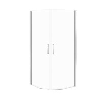 Душова кабіна напівкругла Cersanit MODUO 80х80х195 з повнорозмірними дверми, прозоре скло, профіль хром