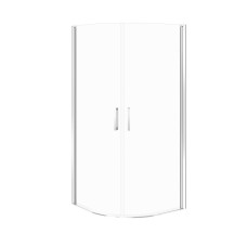 Душова кабіна напівкругла Cersanit MODUO 90х90х195 з повнорозмірними дверми, прозоре скло, профіль хром