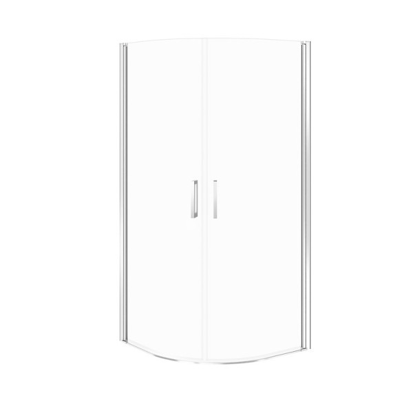 Душова кабіна напівкругла Cersanit MODUO 90х90х195 з повнорозмірними дверми, прозоре скло, профіль хром