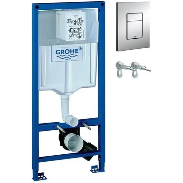 Інсталяційний модуль РАПІД SL для унітазу+кнопка квадратна хром