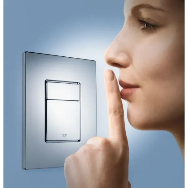 Пневматична кнопка до інсталяції квадратна хром