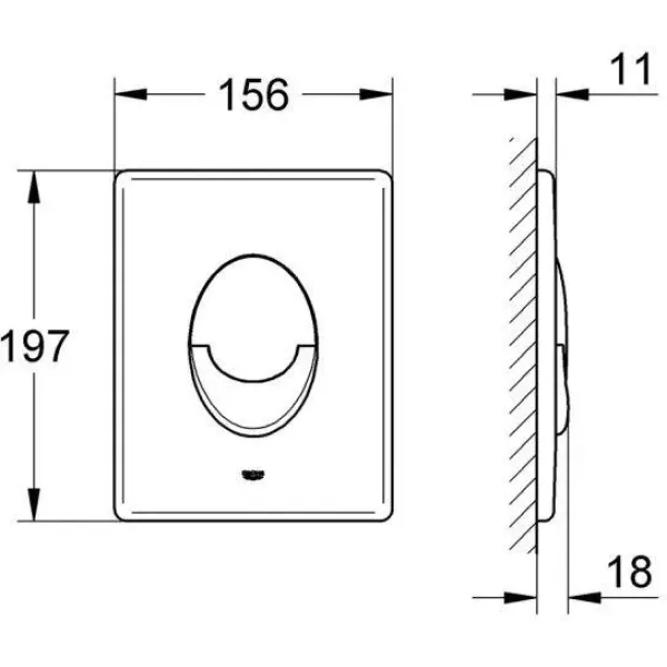 Пневматична кнопка до інсталяції кругла хромована