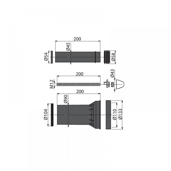 Комплект додаткового приладдя для підвісного унітазу ALCA PLAST M900