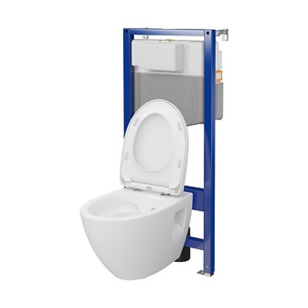 Комплект Cersanit C35 інсталяція Aqua 50 QF механічна підвісний унітаз Moduo Plus Clean On з туалетним сидінням