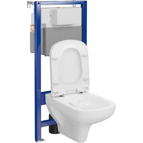 Набір інсталяція Cersanit C38 AQUA 50 QF механічна+унітаз COLOUR CLEAN ON з сидінням дюропласт повільне падіння легке