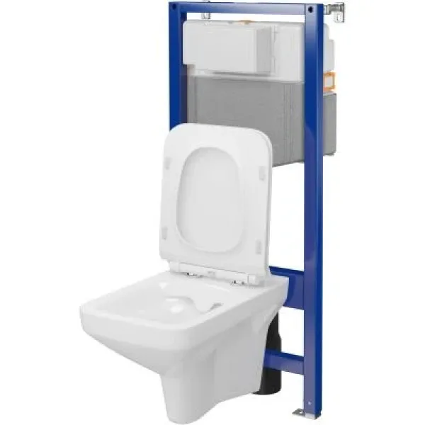 Набір інсталяція Cersanit C39 AQUA 50 QF механічна+унітаз COMO CLEAN ON з сидінням SLIM дюропласт повільне падіння легке