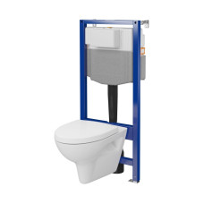 Набір інсталяція Cersanit C40 AQUA 50 QF механічна+унітаз PARVA CLEAN ON овальний з сидінням дюропласт SLIM WRAP повільне падіння