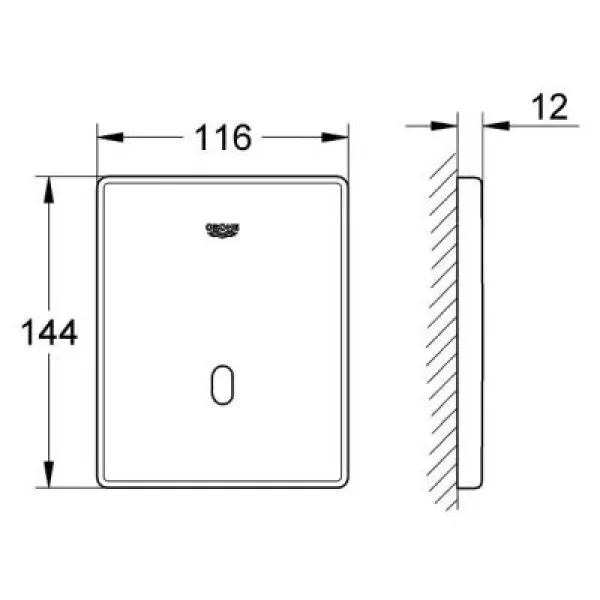 Інфрачервона панель змиву для пісуара Tectron Skate ABS plastik
