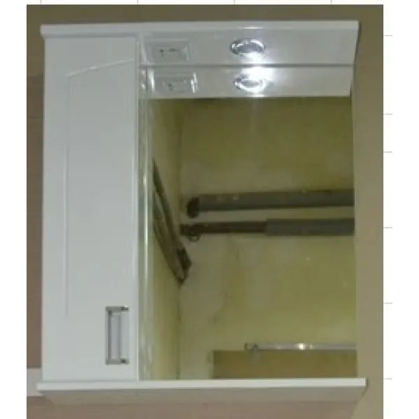 Дзеркало для ванної Декор 65 см з шафкою ліве