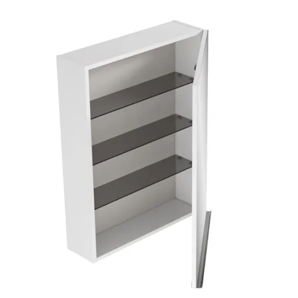 Шафка-дзеркало Virgo 60 БІЛА з чорн.ручками