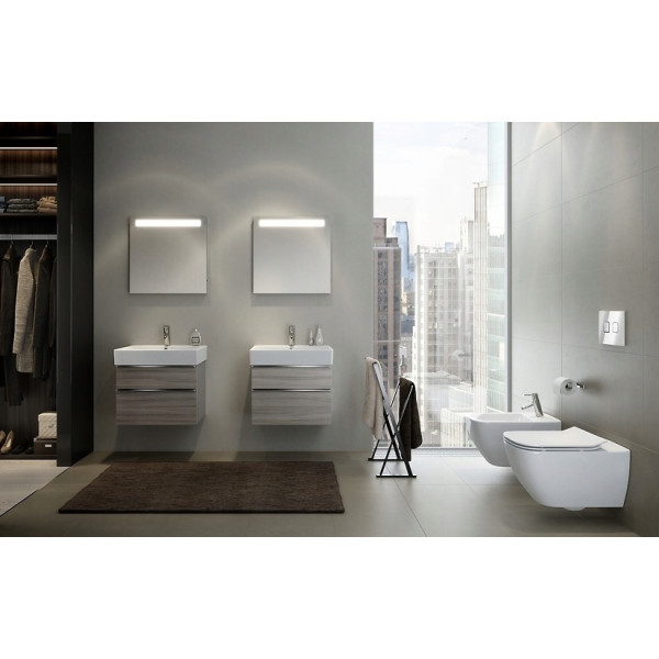 Шафка Virgo 80 см з стільницею/СІРА з чорними ручками