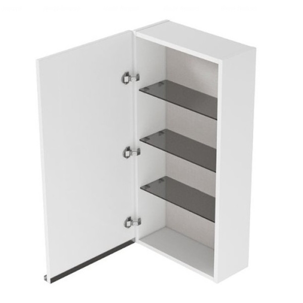 Шафка-дзеркало Virgo 40 СІРА з хром.ручками