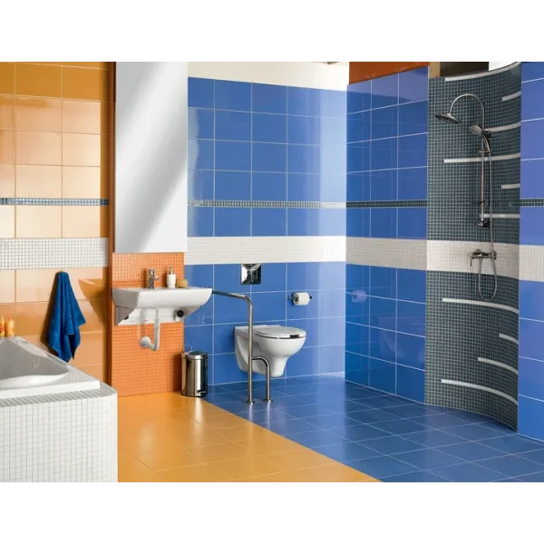 Поручень напольний з упором для туалету 75х80 см, правий