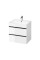 Шафка Virgo під умиивальник 60 см/БІЛА з чорними ручками