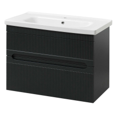 Тумба навісна Aria 80 антрацит матовий з умивальником FENOVA 80