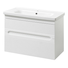 Тумба навісна Aria 80 білий матовий з умивальником FENOVA 80