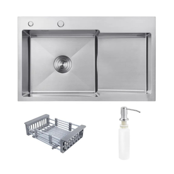 Мийка KRAFT Handmade 780*480*230 + корзина (змішувач над раковиною) DECOR