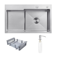 Мийка KRAFT Handmade 780*480*230 + корзина (змішувач над раковиною) DECOR