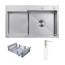 Мийка KRAFT Handmade 780*480*230 + корзина (змішувач над раковиною) DECOR