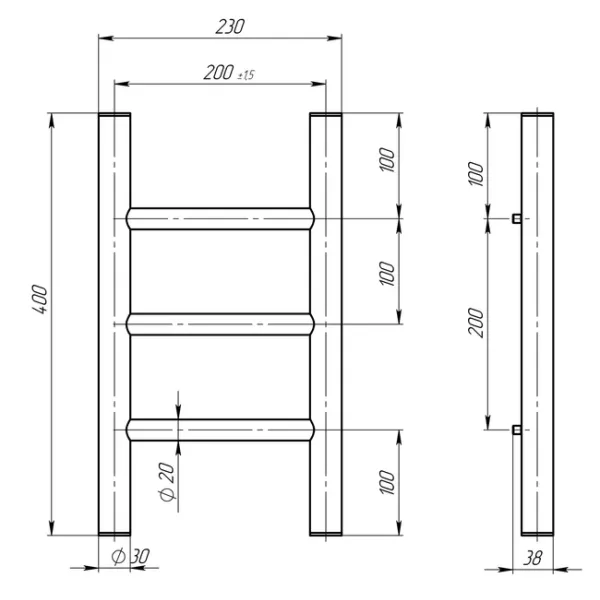 Рушникосушка Оріон 200*400 Deffi (Білий, ел. підкл.)