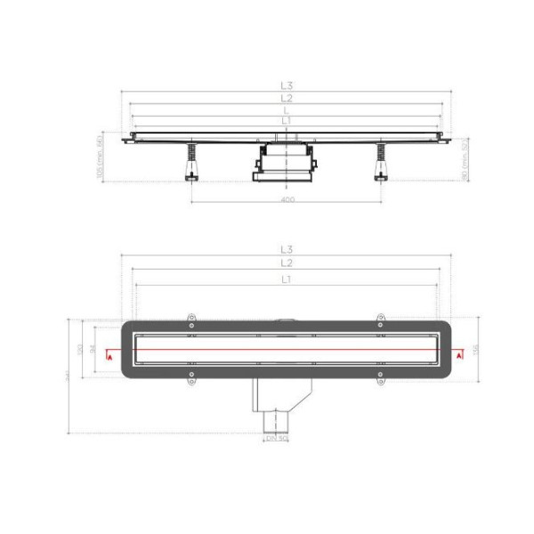 Душовий трап Confluo Primo Compact NET 55 см